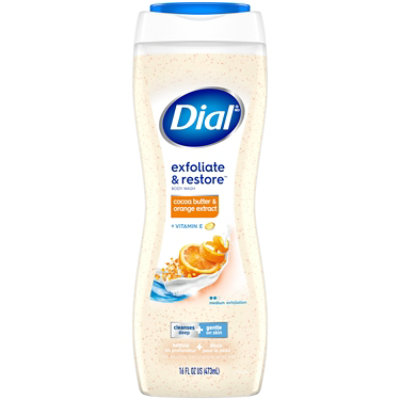 Dial Cocoa Butter & Orange Extract Exfoliating Body Wash - 16 Oz - Image 1