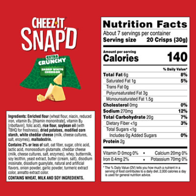 Cheez-It Snapd Cheese Cracker Chips Sharp White Cheddar Thin Crisps - 7.5 Oz - Image 3