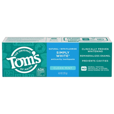 Tom's Simply White Toothpaste Clean Mint - 4 Oz. - Image 3