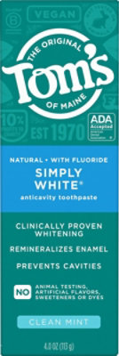 Tom's Simply White Toothpaste Clean Mint - 4 Oz. - Image 5