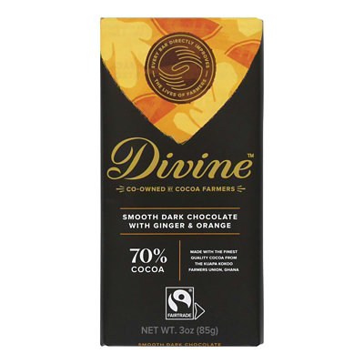 Divine Ch Choc Bar Drk Gngr Orange - 3 oz (Pack of 12) - Image 1
