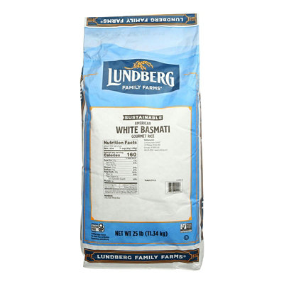Lundberg Family Farms California White Basmati Rice - 25lb bag. - Image 1