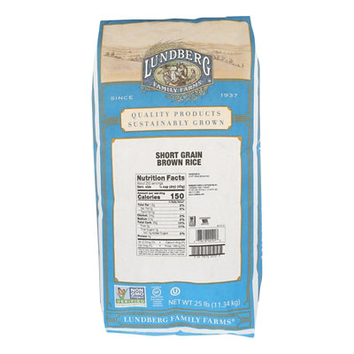 Lundberg Family Farms Brown Short Grain Rice - 25 lb bag. - Image 1