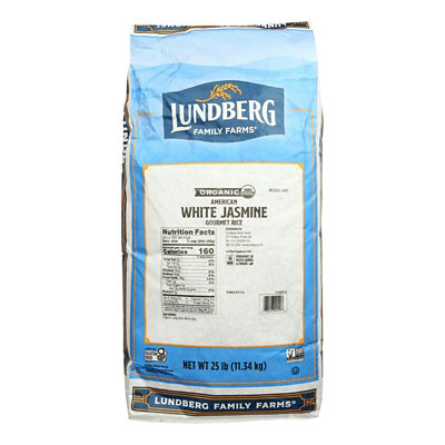 Lundberg Jasmine White Rice Bulk Organic Gluten Free - 1 lb. (Pack of 25) - Image 1