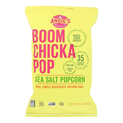 Angie's BOOMCHICKAPOP Sea Salt Popcorn Gluten Free - 4.8 oz (Pack of 12) - Image 1
