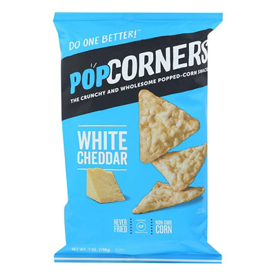 PopCorners Popped Gluten Free Corn Chips Crispy & Crunchy - White Cheddar - 12 Bags Total (7 oz Per Bag) - Image 1