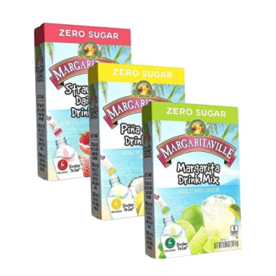 Margaritaville Singles to Go Drink Mix Ultimate Summer Variety Pack, 1 Strawberry Daiquiri, 1 Pina Colada, 1 Margarita, 1 CT - Image 1