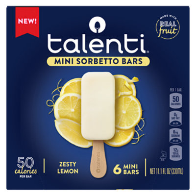 Talenti Ice Cream Novelties Lemon Sorbetto Bar - 6 Count - Image 1