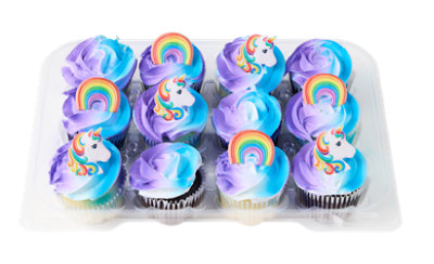 White And Chocolate Cupcakes With Unicorn Buttercreme 12 Count - Each - Image 1