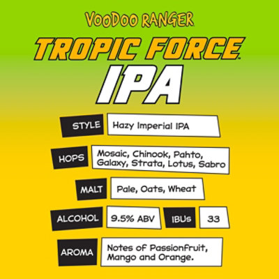 New Belgium Voodoo Tropic Force Ipa  In Cans - 19.2 Fl. Oz. - Image 3