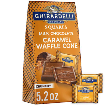 Ghirardelli Milk Chocolate Caramel Waffle Cone Squares Medium Bag - 5.2 Oz - Image 1