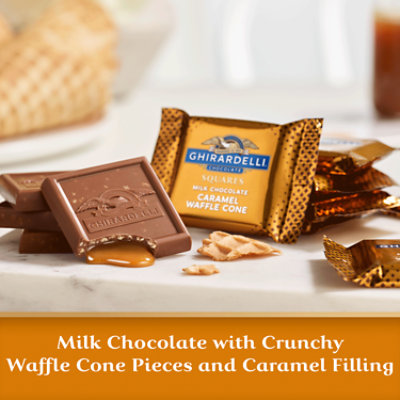 Ghirardelli Milk Chocolate Caramel Waffle Cone Squares Medium Bag - 5.2 Oz - Image 5