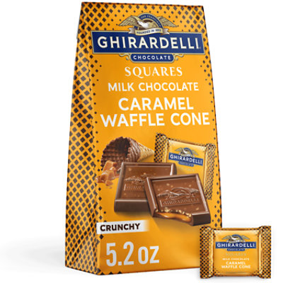 Ghirardelli Milk Chocolate Caramel Waffle Cone Squares Medium Bag - 5.2 Oz - Image 1