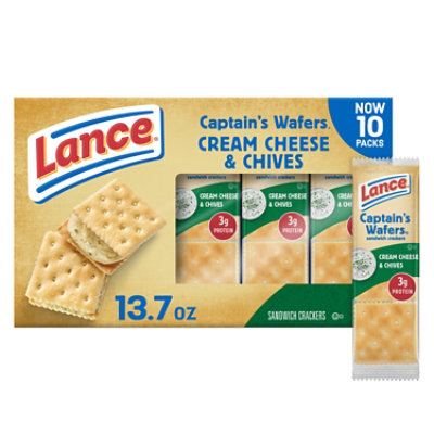 Lance Captain's Wafers Cream Cheese and Chives Sandwich Crackers Multipack - 10-1.37 Oz - Image 1