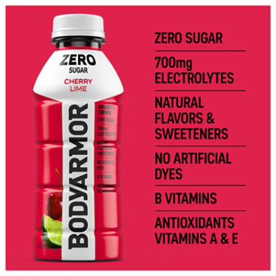 BODYARMOR Zero Sugar Cherry Lime Bottle - 16 Fl. Oz. - Image 4