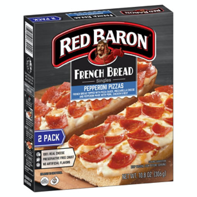 Red Baron French Bread Singles Pepperoni Pizza, 108 Ounce (Pack of 12) - Image 1
