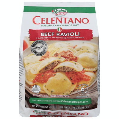 Rosina Food Celentano Large Meat Ravioli Pasta - Round, 22 Ounce (Pack of 12) - Image 1