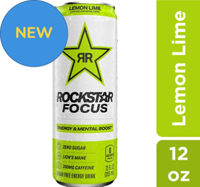 Rockstar Focus Lemon Lime - 12 Fl. Oz. - Image 2