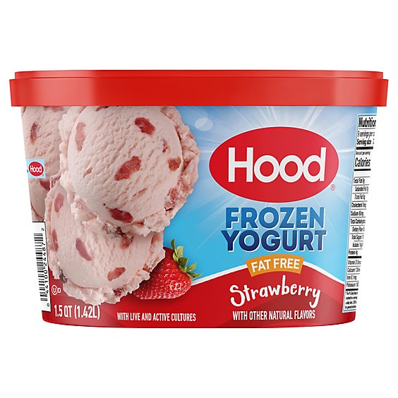 Hood Fat Free Strawberry Frozen Yogurt Carton - 1.5 Quart Hood Fat Free Strawberry Frozen Yogurt Carton - 1.5 Quart