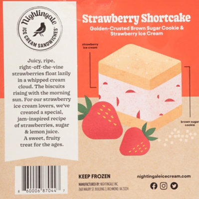 Nightingale Strawberry Shortcake Ice Cream Sandwiches - 4-10.4 Oz - Image 5