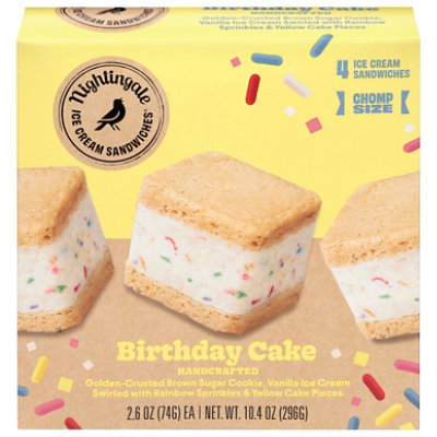 Nightingale Chomps Birthday Cake Ice Cream Sandwhich - 4-10.4 Oz - Image 1