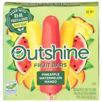 Outshine Pineapple Watermelon And Mango Frozen Fruit Pops Variety Pack 12 Count - 18 Fl. Oz. - Image 3