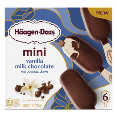 Haagen-dazs Vanilla Milk Chocolate Ice Cream Snack Bars Mini - 6-11.1 Fl. Oz. - Image 1