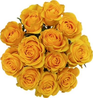 12 Stem Yellow Rose Bouquet - Each - Image 1