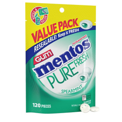 Mentos Pure Fresh Sugar Free Spearmint Gum With Xylitol - 120 Count - Image 2