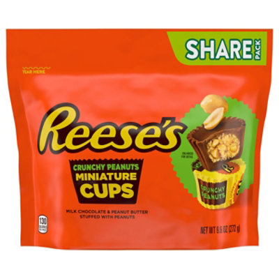 Reese's Milk Chocolate And Peanut Butter Stuffed With Peanuts Crunchy Miniature Cups Share Pack Pouch - 9.6 Oz - Image 3