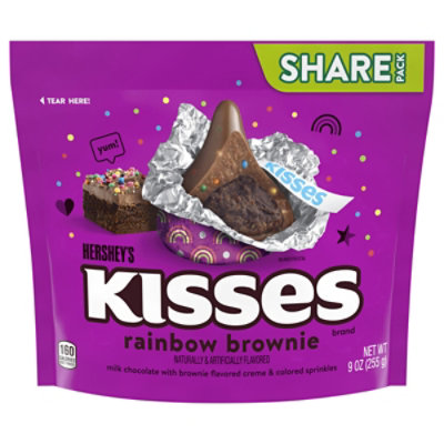 HERSHEY'S Rainbow Brownie Kisses Share Pack Stand Up Pouch Milk Chocolate With Brownie Flavored - 9 Oz - Image 3