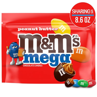 M&M'S Mega Peanut Butter Chocolate Candy Bag Share Size - 8.6 Oz - Image 1