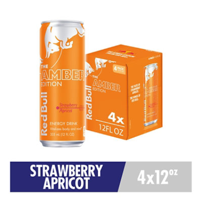 Red Bull Amber Edition Energy Drink Strawberry Apricot 114mg Caffeine - 4-12 Fl. Oz.