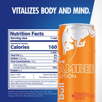 Red Bull Amber Edition Strawberry Apricot - 4-12 Fl. Oz. - Image 2