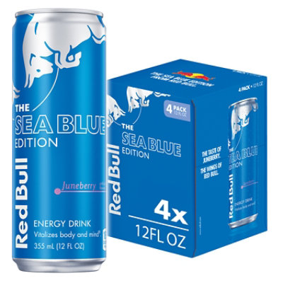 Red Bull Sea Blue Edition Energy Drink Juneberry - 4 - 12 Fl. Oz. - Image 1