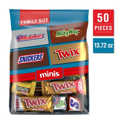 Snickers Twix & More Minis Chocolate Candy Bars Family Size Bulk Bag - 13.72 Oz