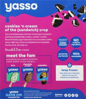 Yasso Cookies N Cream Frozen Greek Yogurt Sandwich - 4 Count - Image 6