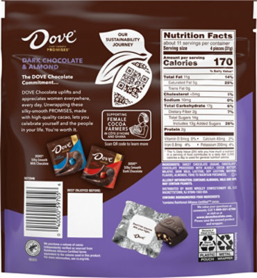 Dove Promises Dark Chocolate Almond Candy Stand Up Pouch - 12.67 Oz. - Image 6