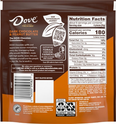 Dove Promises Dark Chocolate Peanut Butter Stand Up Pouch Per Bag - 6.74 Oz. - Image 6