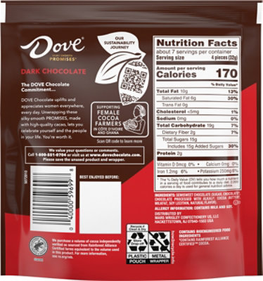 Dove Promises Dark Chocolate Candy Stand Up Pouch - 7.61 Oz. - Image 6