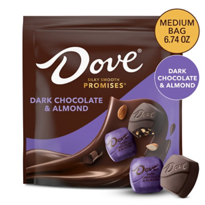 Dove Promises Dark Chocolate Almond Candy Stand Up Pouch - 6.74 Oz. - Image 1