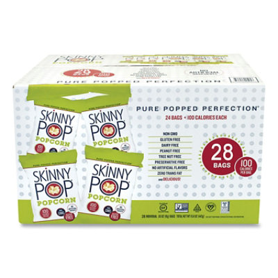 SkinnyPop Gluten Free Popcorn  - Original - 24 Bags Total (.65 oz Per Bag) - Image 2