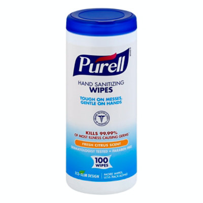 PURELL - Premoistened Hand Sanitizing Wipes, 5.78 x 7, 100/Canister, 12 Canisters/Carton - Image 1