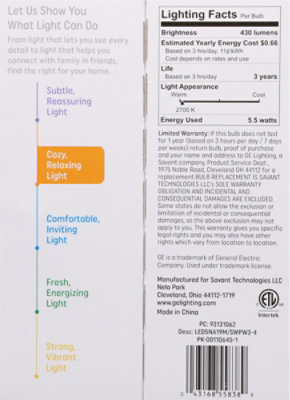 Ge Led 5watts - 40watts 3 Yr Sw 4 Pack - Each - Image 4