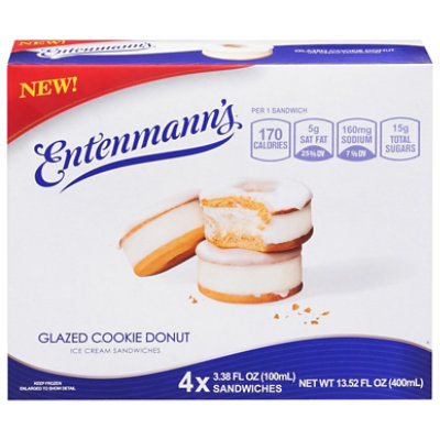 Entenmanns Glazed Cookie Donut Ice Cream Sandwiches 4 Pack - 3.38 Fl. Oz. - Image 3