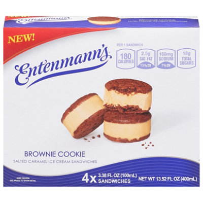 Entenmanns Brownie Cookie Salted Caramel Ice Cream Sandwiches 4 Pack - 3.38 Oz - Image 3