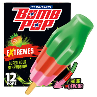 Bomb Pop Extremes Super Sour Strawberry Ice Pops 12 Pack - 21 Fl. Oz. - Image 1