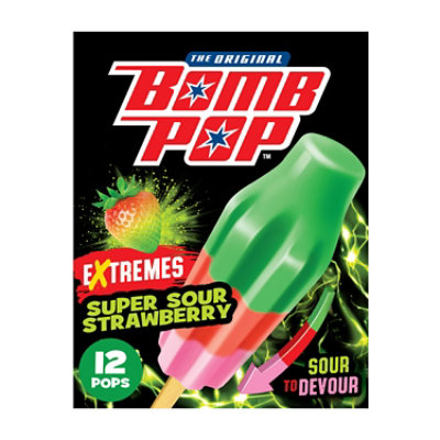 Bomb Pop Extremes Super Sour Strawberry Ice Pops 12 Pack - 21 Fl. Oz. - Image 2