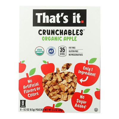 That's It Crunchables Snack - Organic Apple - 6 Packs Total (2.4 oz Per Pack) - Image 1