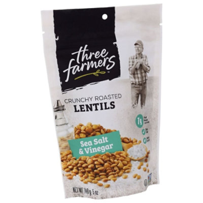 Three Farmers Sea Salt and Vinegar Crunchy Roasted Lentils - 140 Gram (Pack of 6) - Image 2